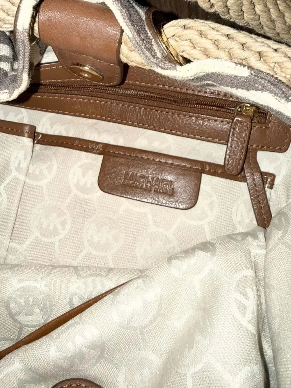 MICHAEL Michael Kors Marina Large Zebra Print Canvas Tote Bag